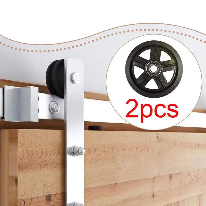 

2x Barn Door Sliding Wheels, Quiet Replace Parts, Track Rollers Hanging Rail Pulley for Cabinet Window, Barns, Gates, Garages