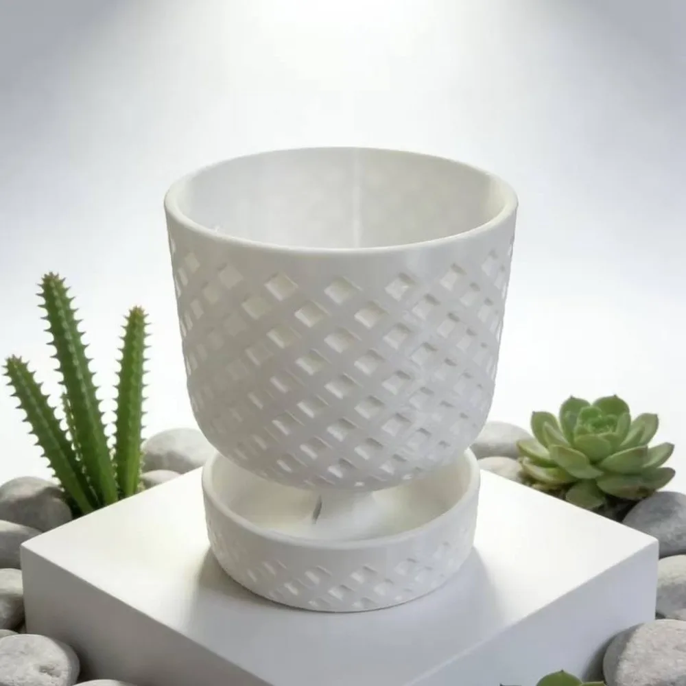 Root Control 3D Printed Flower Pot Plastic Breathable Succulent Plant Basin Decorative Flowerpots Plant Containers Balcony