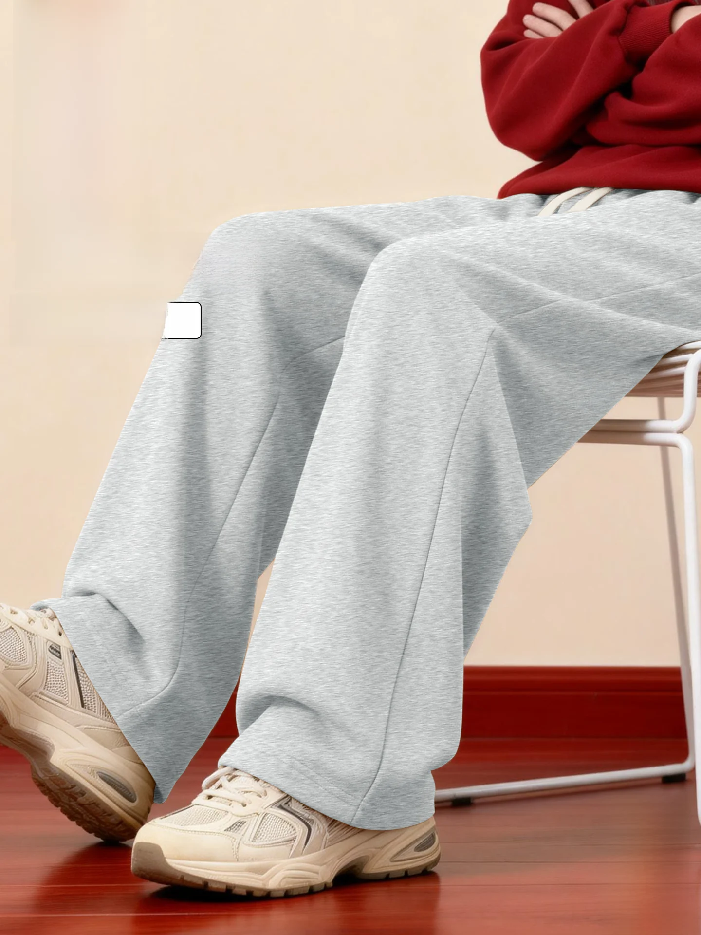 

Мужские весенние брюки в американском стиле, свободные, струящиеся, повседневные, спортивные, прямого кроя, из смесового хлопка и полиэстера