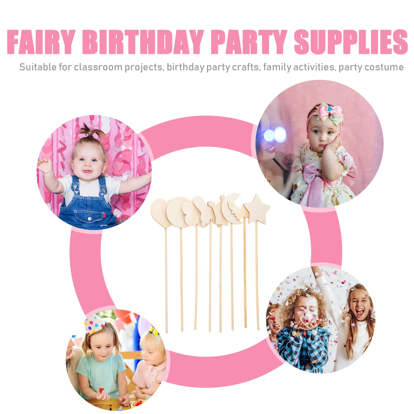 1Set Unfinished Wood Fairy Wands Blank DIY Craft Kit for Birthday Party Classroom Decoration Fairy Wand Sticks Party Favors