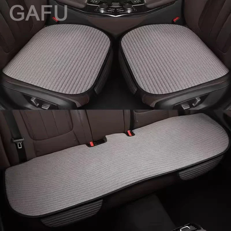 For NIO ES8 2023 2024 Cotton and Linen Car Seat Without Backrest Four Seasons Ventilation Winter Driving Three-piece Set