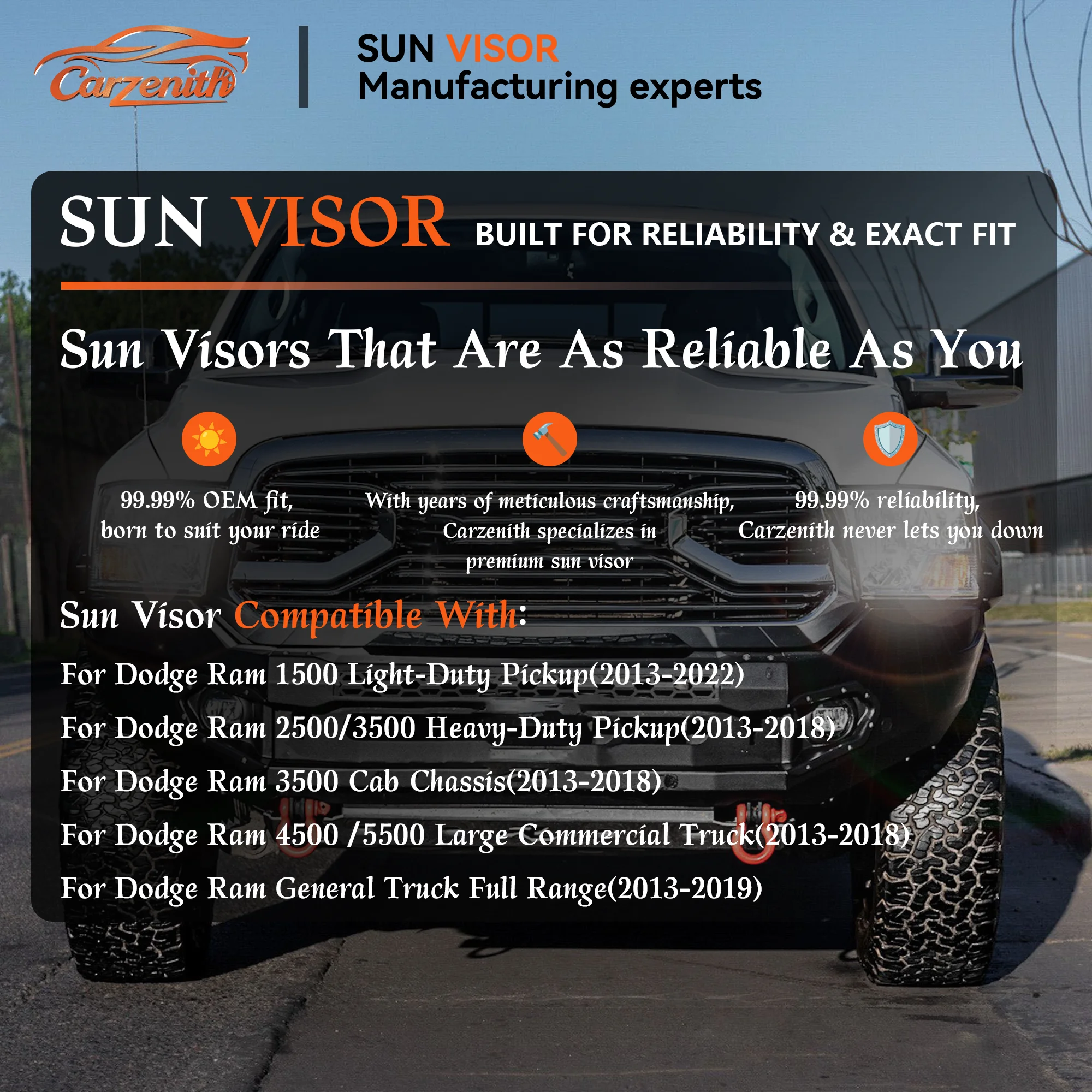 Sun Visor For Dodge Ram 1500 2500 3500 4500 5500 Pickup Truck 2013 2014 2015 2016 2017 2018 2019 2020 2021 2022 Sunvisor