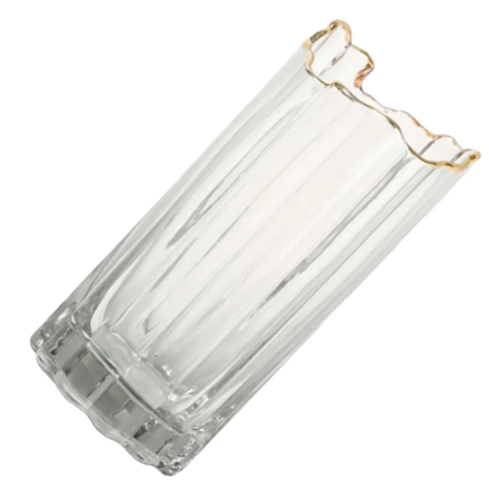 

Wave Mouth Glass Vase Decorative Flower Container Stable Flat Bottom Compact Size Home Office Balcony Desktop Gift