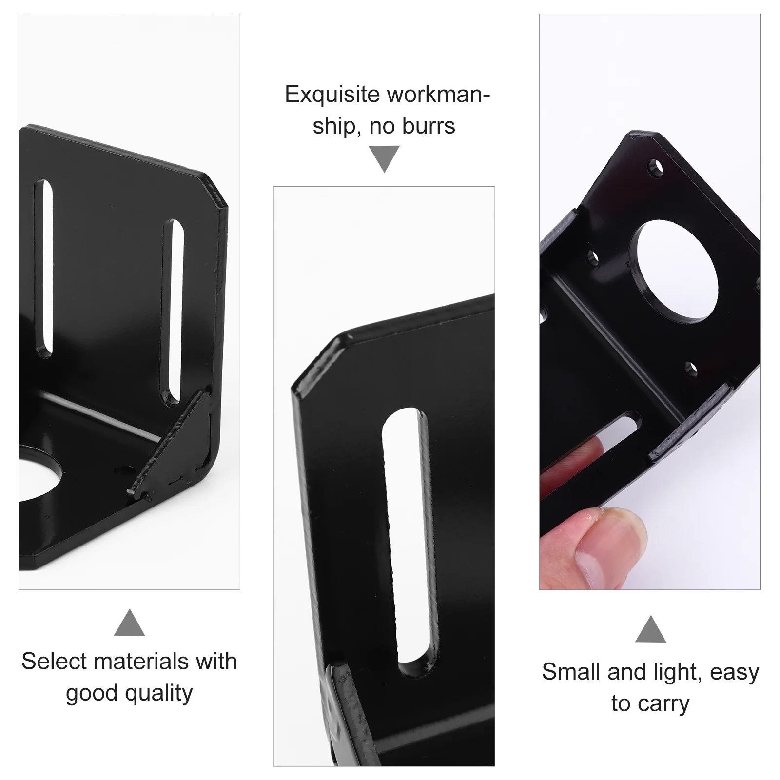 

2 шт. монтажный кронштейн шагового двигателя, аксессуары для 3D-принтеров, высокоточная прочная опора для 42 шаговых двигателей, черный, длинный