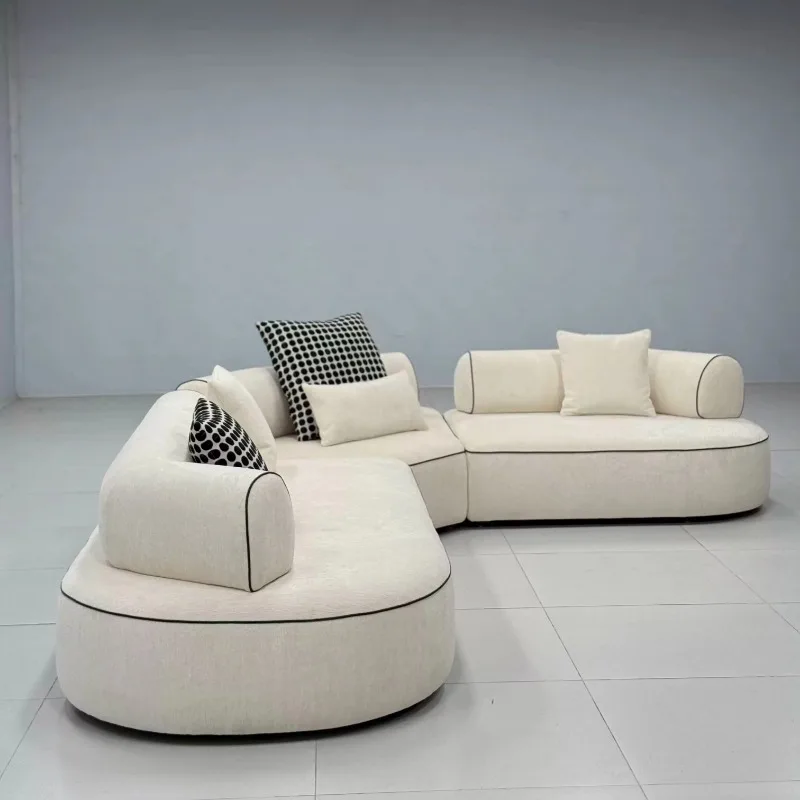 

Cream corner fabric sofa, deep seat removable backrest, luxury apartment villa