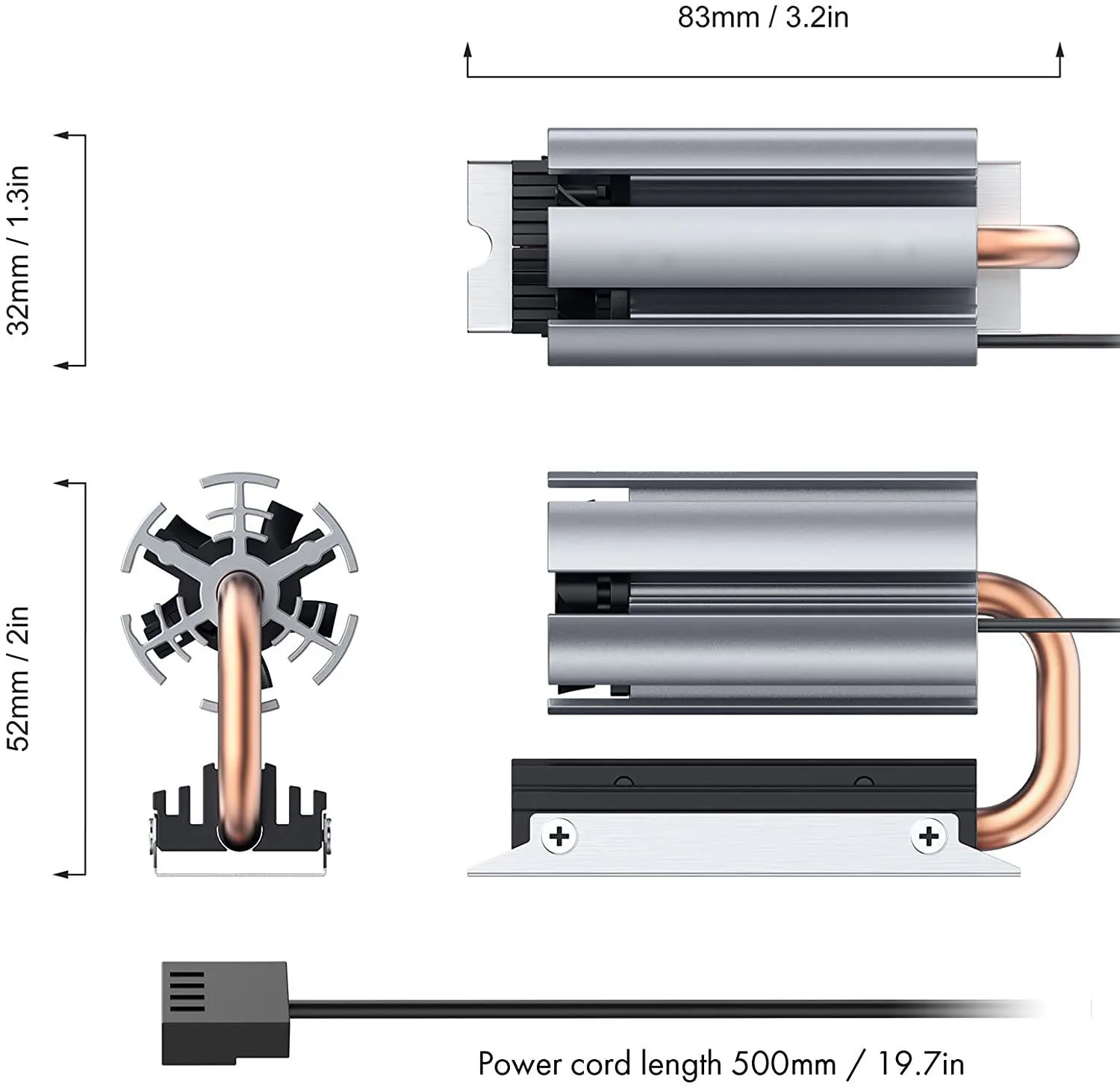 Imagem -06 - Dissipador Ssd Rocket Construído com Ventilador Ajustável Pwm Silicon Therma Pads Refrigerador para m2 Nvme 2280 Ssd