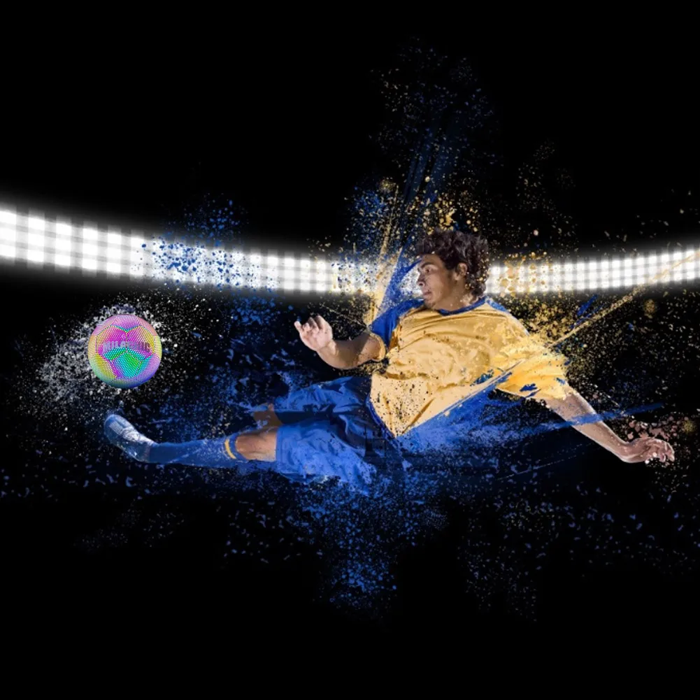 Светящийся в темноте футбольный мяч, светящийся футбольный мяч, уличные игрушки, камера, светящийся светоотражающий мяч Croma