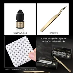 Gollee DIY Lash Extension Gift Box With Lash Glue For Extension Tweezers Strip Lash Glue Adhesive Eye-Opened Home Lash Extension