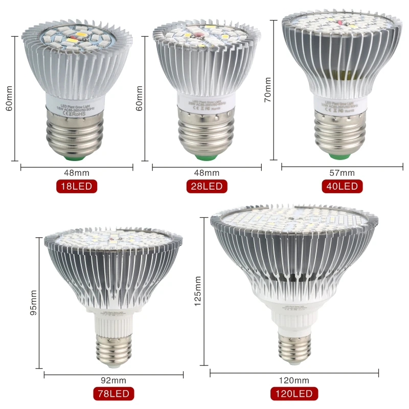 Żarówka LED do uprawy pełnego spektrum E27 UV IR LED do uprawy roślin hydroponicznych w pomieszczeniach AC85-265V 110V 220V Lampa Led do uprawy roślin