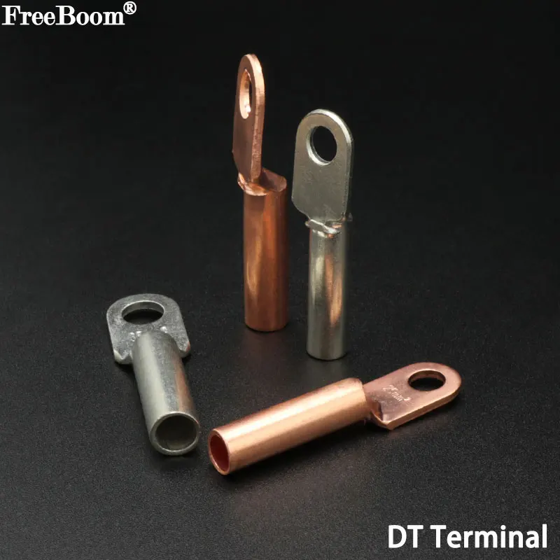 

Wire Terminal DT-10 DT-16 DT-25 DT-35 DT-50 Copper Crimp Splice Block Bare Bolt Hole Nose Tube LUG Cable Connector