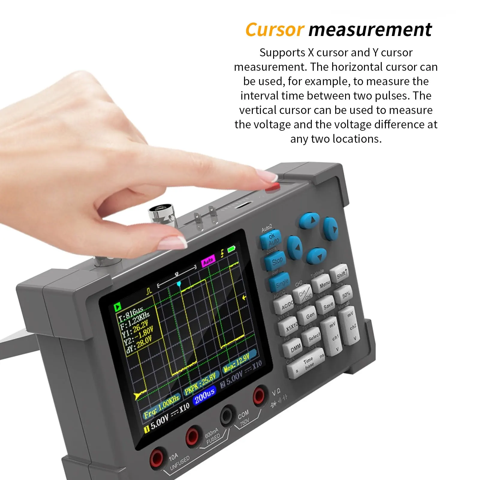 Osiloskop Digital Multimeter Osiloskop Digital 3 In 1 Generator Multimeter 120M 250MSa/s Tampilan 3,2in 2 Saluran