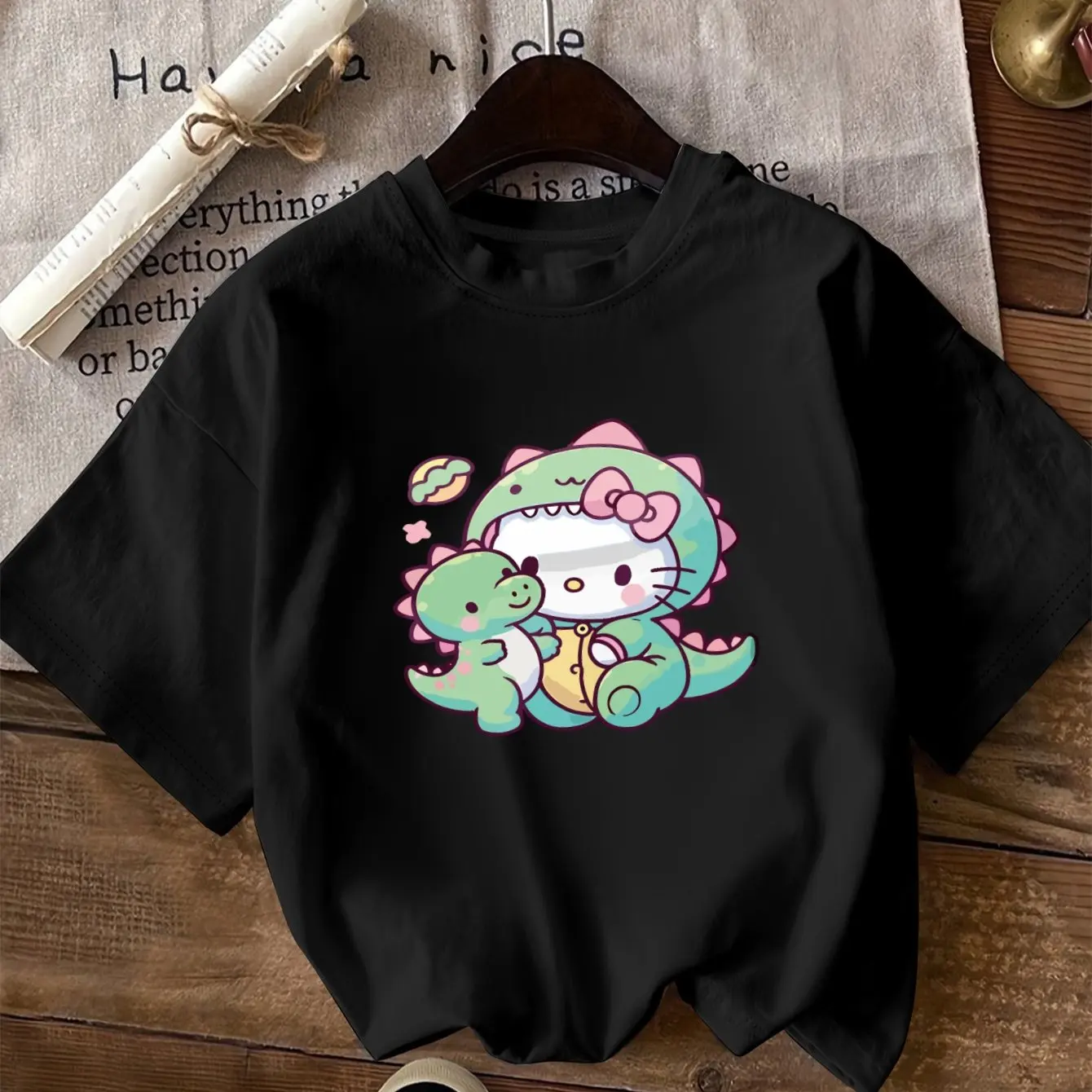 

Patterned Short-Sleeve Casual Round-Neck T-Shirt Standard Size Women'S Clothing