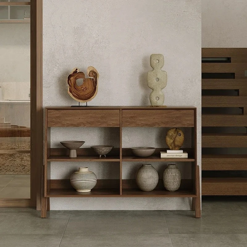 

Комод из цельного дерева, гостиная, бытовое хранилище, чайный шкаф, комбинация хранения и хранения в стиле ретро, входной шкаф