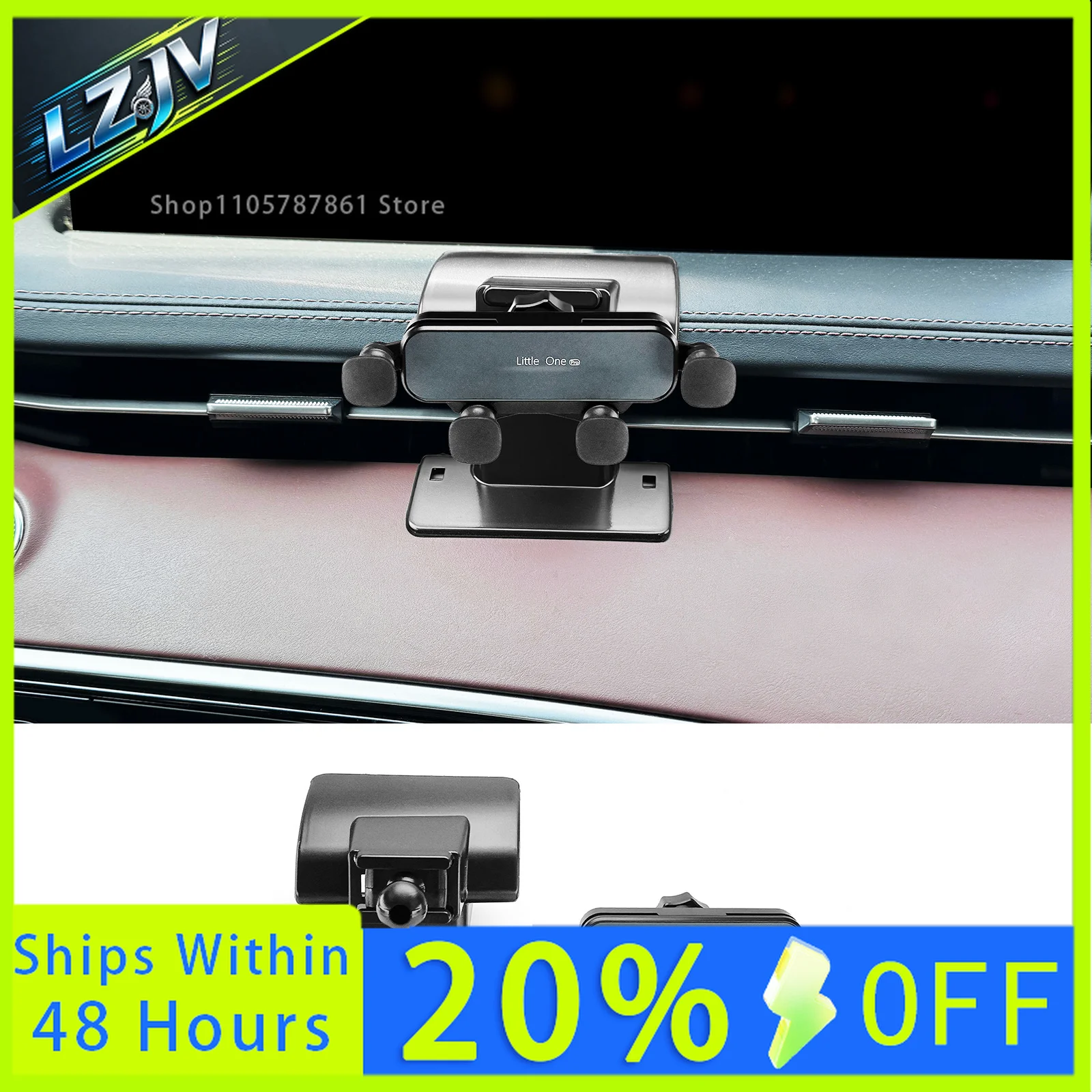LZJV For Genesis GV70 2020-2023 Car Phone Holder Air Vent Base GPS Mobile Phone Mounts Smartphone Bracket 360 Degrees