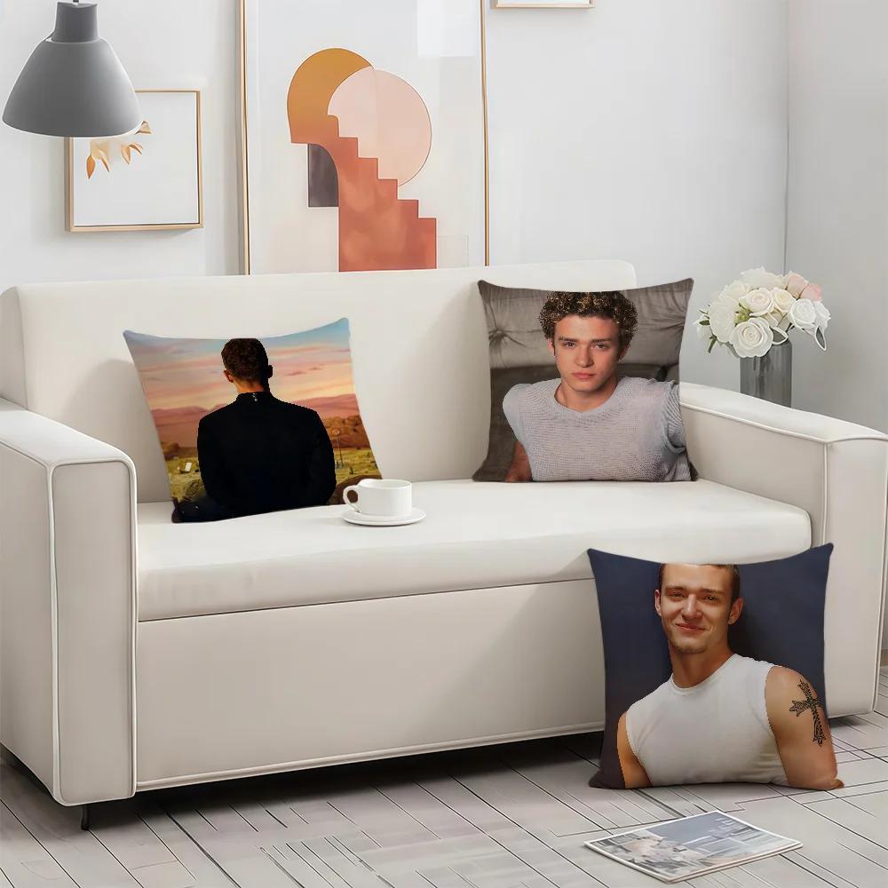 Singer J-Justin Timberlake Actor cushion cover Birthday Anniversary Gifts Double Sided Printed Zipper Cushion Cover Soft Skin
