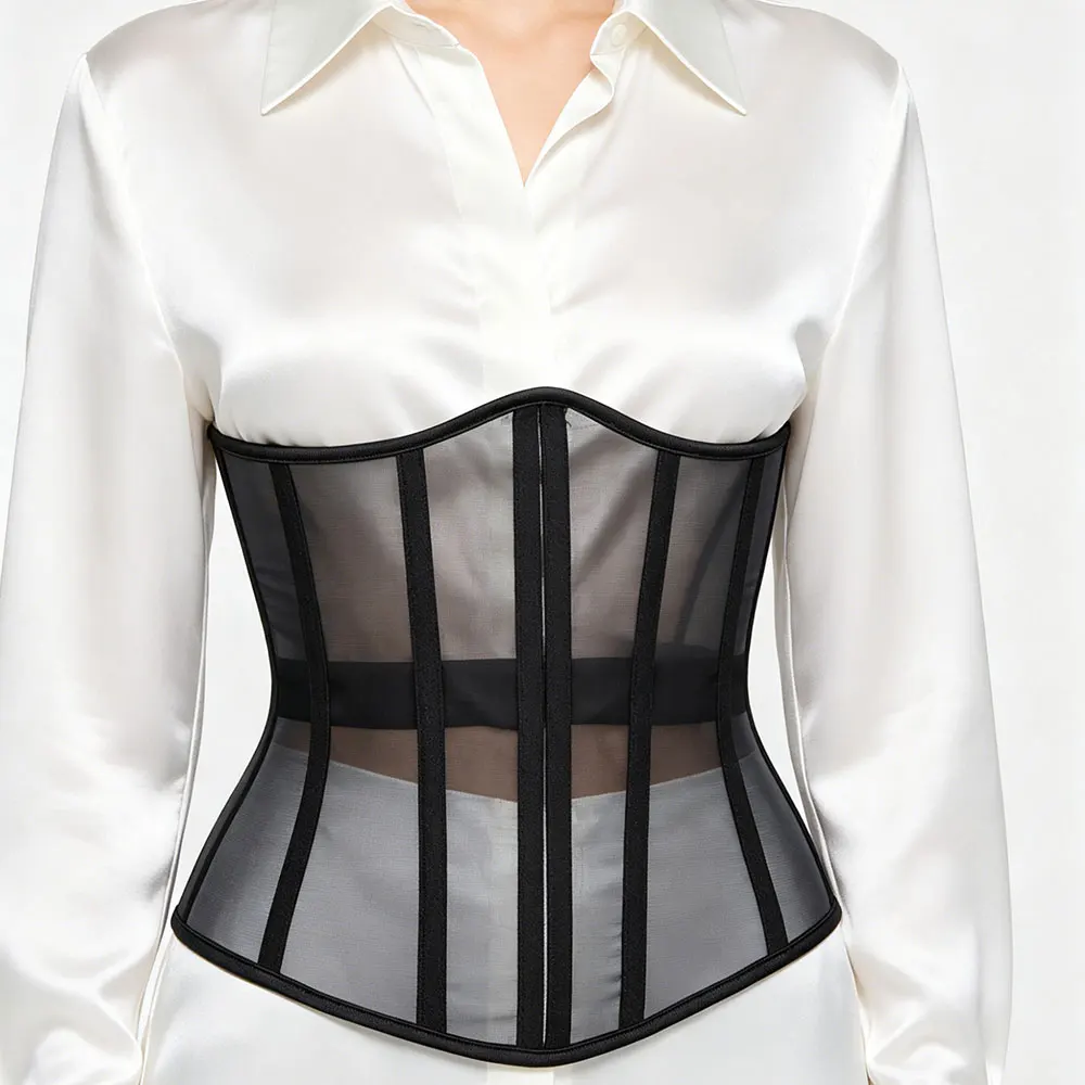 womens-mesh-sexy-bustiers-corset-belt-lace-up-nylon-fish-bones-satin-underbust-waist-training-corset-underbust-corset-bodycon