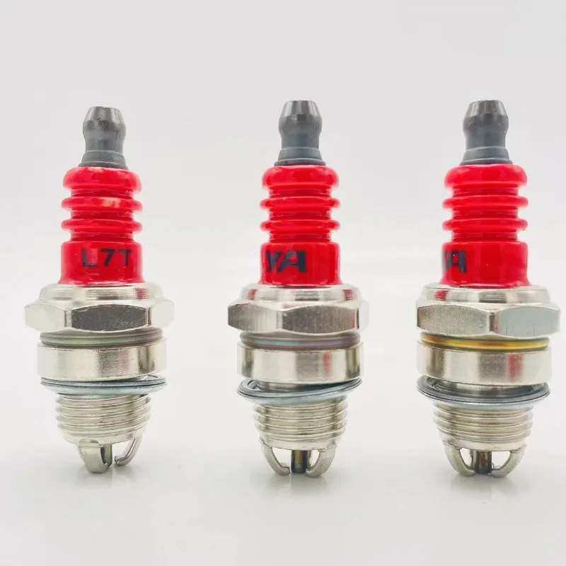 Bujía de tres polos L7T de 2 tiempos para motosierra de gasolina y desbrozadora, electrodo de encendido, piezas de repuesto automotrices