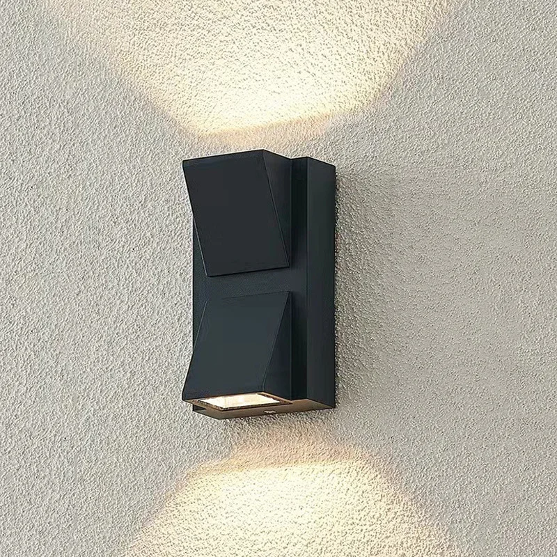 Simple Black LED Double Head Wall Light Modern Bedroom Headboard Living Room Balcony Corridor Staircase Spotlights Warm Light