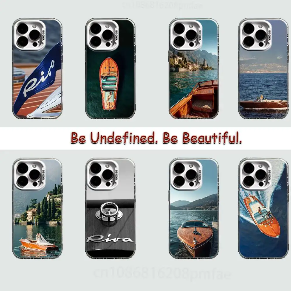

R-RIVA Yacht luxurious Brand Hard Phone Case for IPhone 17 16 15 14 13 12 11 Pro Max Plus16E X XR XS Max shockproof Full Cover