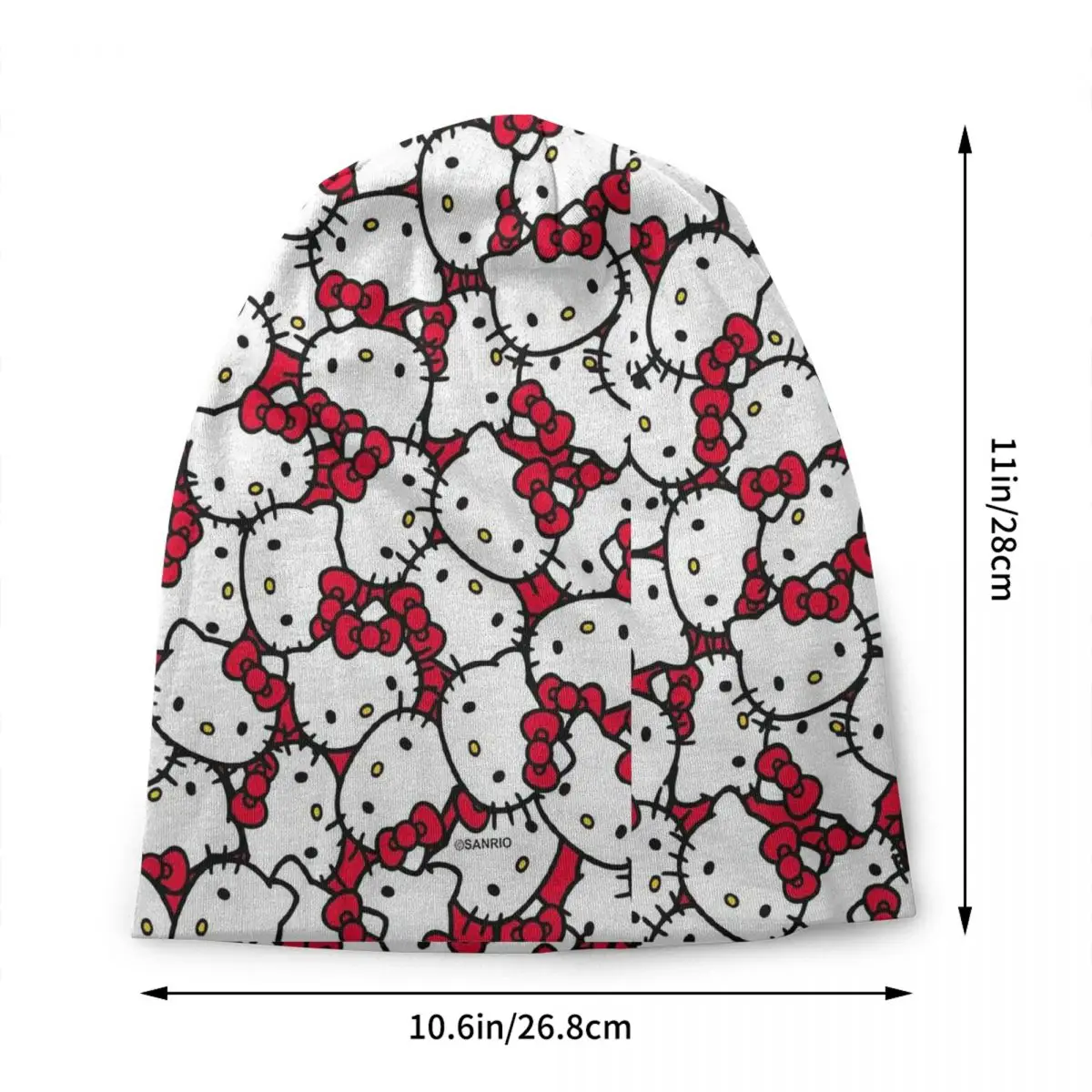 Custom Hello Kitty Pattern Skullies Beanies Caps Men Women Unisex Cool Winter Warm Knitted Hat Adult Cartoon Bonnet Hats