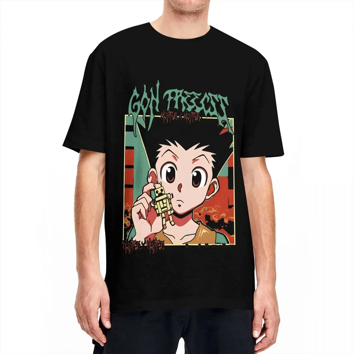 Gon Camiseta de Hunter X Hunter para hombre y mujer, camisa divertida de algodón puro, cuello redondo, manga corta, ropa Original