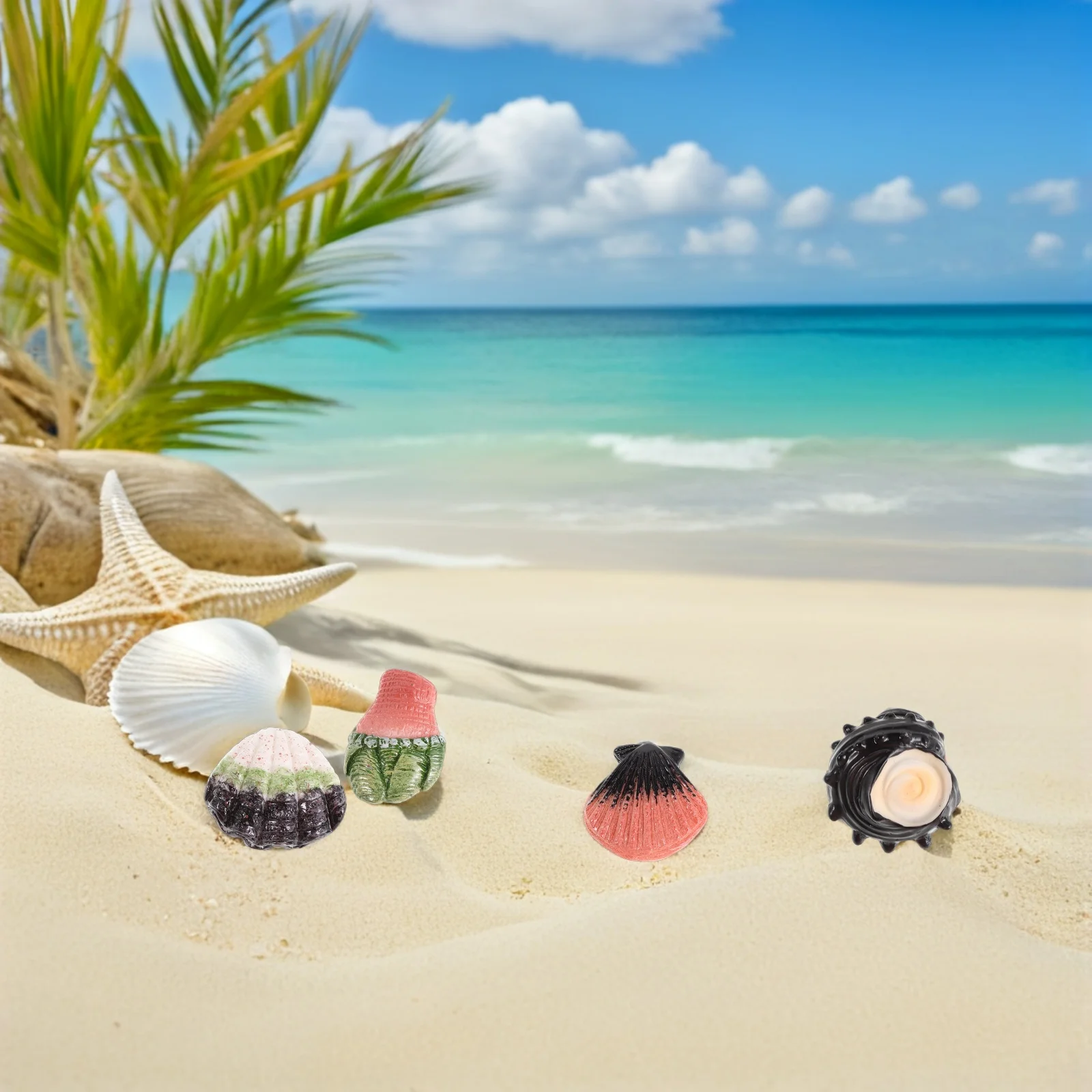 

6Pcs Mini Realistic Seashell Conch Ornament for Fairy Garden Succulent Planter DIY Terrarium Moss Landscape Cake Topper Decor