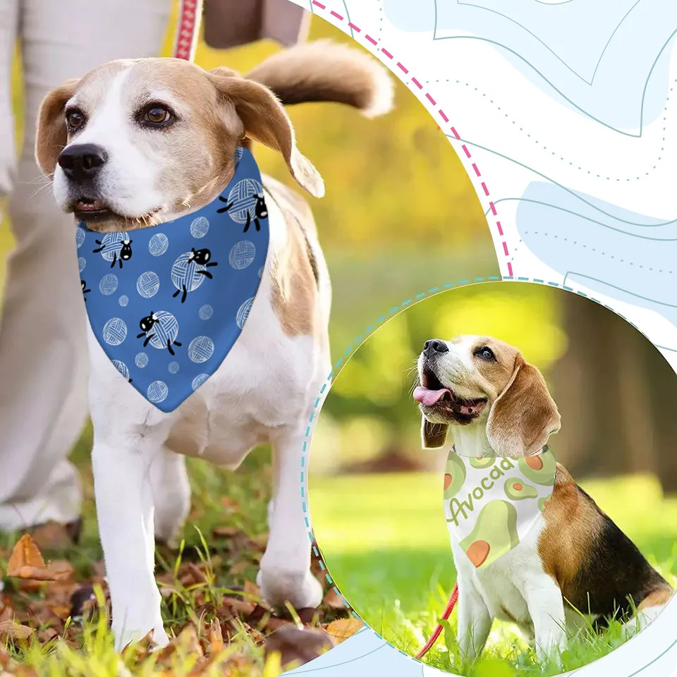 10PCS Sublimation Blank Pet Dog Bandana Cat Puppy Kerchief Pet Triangle Bandage Pet Neckerchief Scarf Dog Saliva Towel