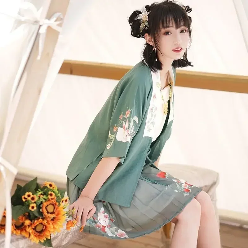 Spring and summer New Song Dynasty Hanfu women's Adult Costume Chinese Han elements super fairy embroidery skirt with susp