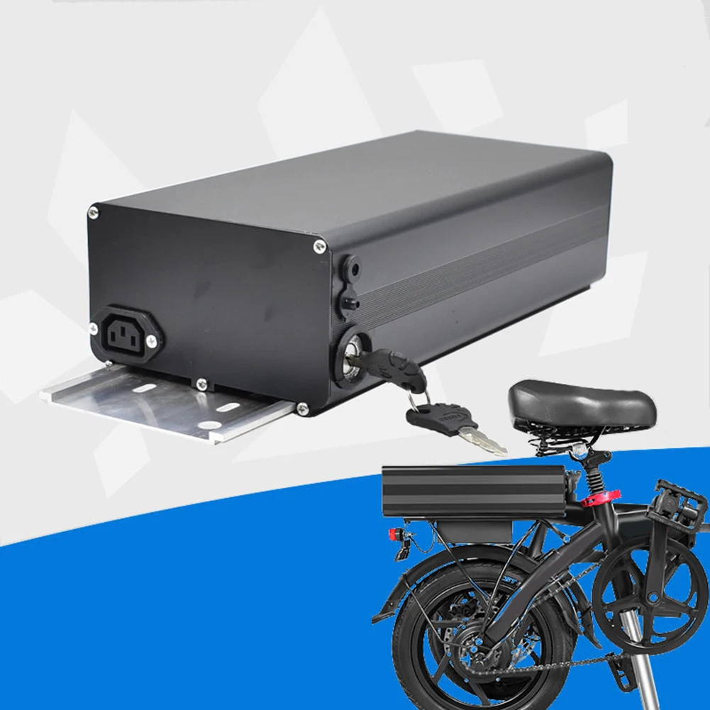 

Electric Bike Shelf Battery Box E Bike 1865/ 21700 Large Capacity Holder Case Rear Shelf Battery Housing Box Cycling Accessories