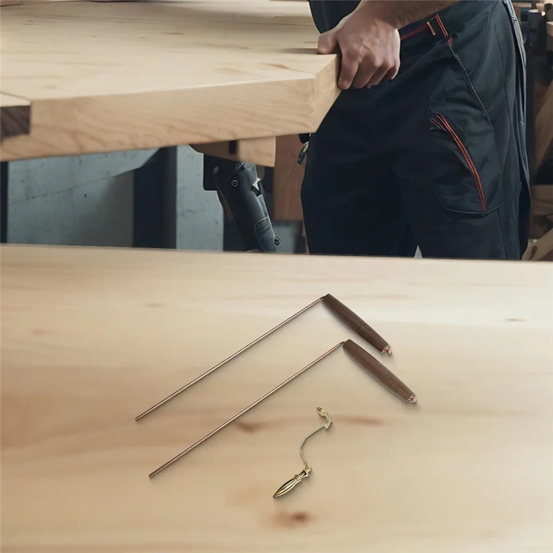 【NEWLY】Copper For Water Mineral Detection Brass Divining Rod Kit Walnut Handle Dowsing Rods Pendulum Metal Detecting Tool Set