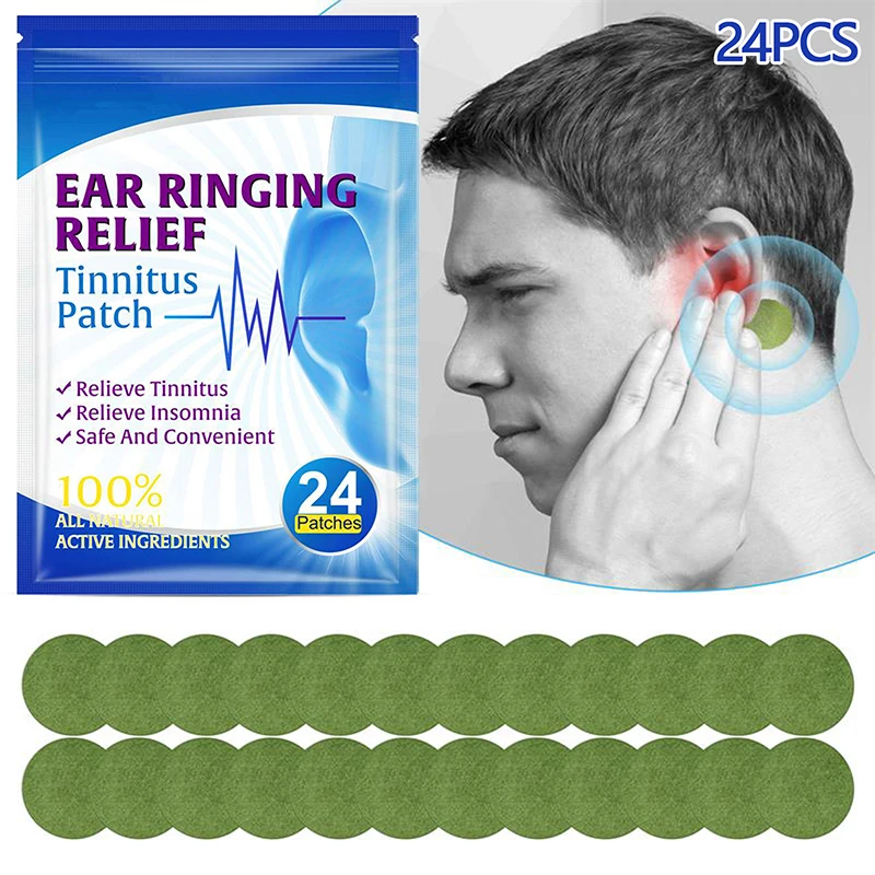 24Pc Tinnitus Treatment Patch Hearing Loss Alleviate Earache Protect Ear Improve Listening Relieve Ear Discomfort Tinnitus Patch