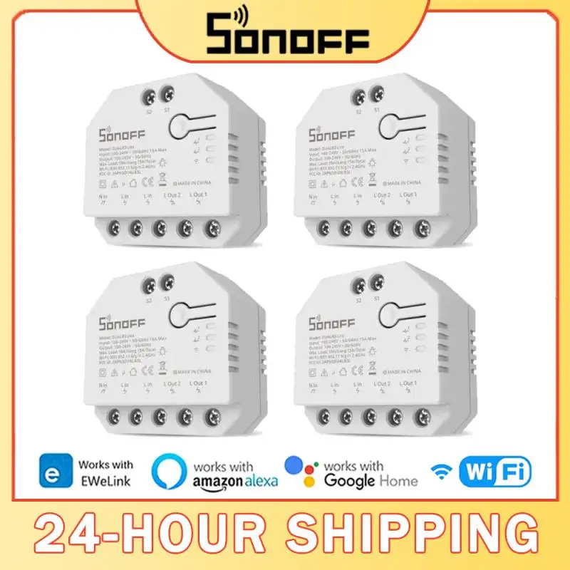 1-3PCS SONOFF DUAL R3/DUAL R3 Lite WiFi MINI Switch With Power Metering 2 Gang Dual Relay Module Control Via Alexa Google Home