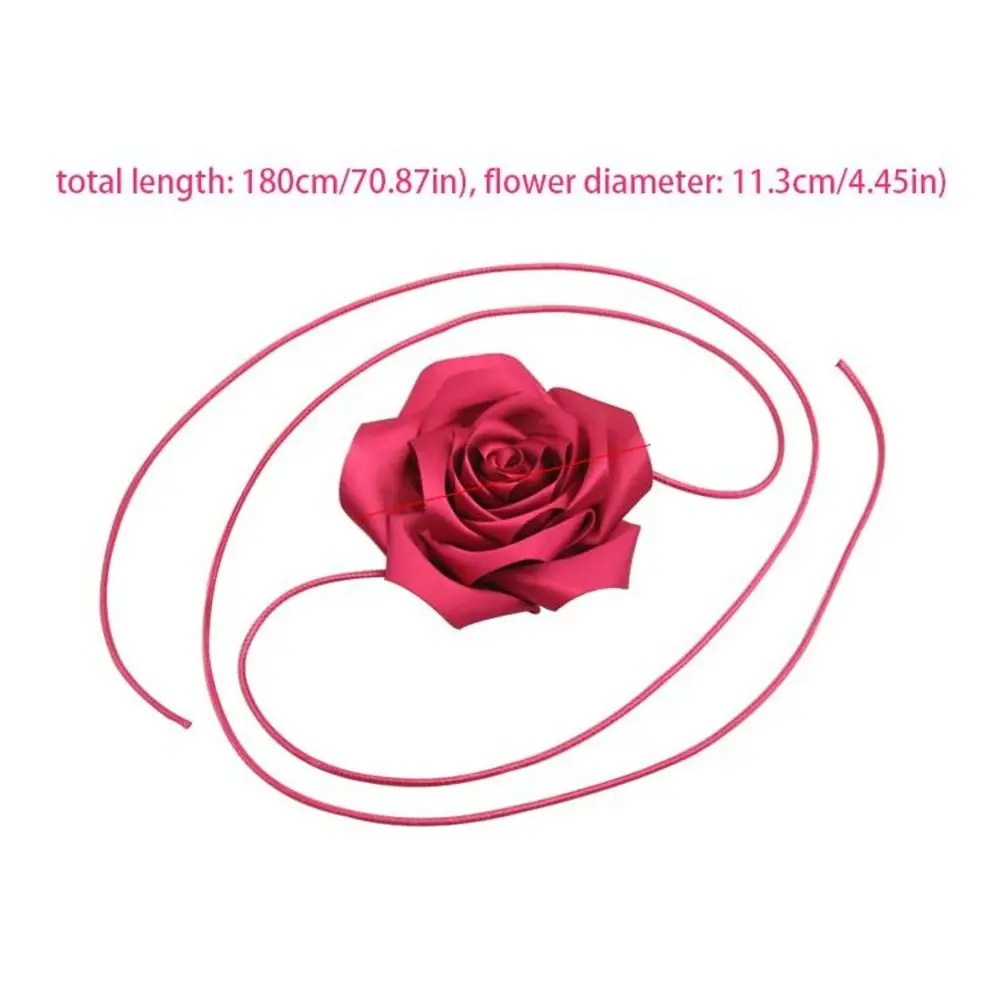 Blume Rose Choker Gürtel Retro Satin Körper kette Taille Kette Taille Schmuck Halskette Mädchen