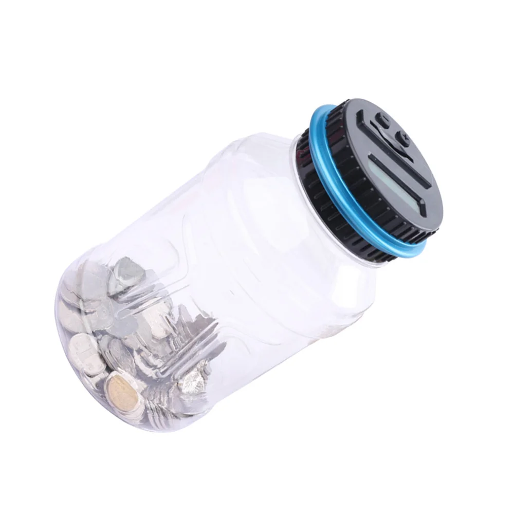 1個の透明なデジタルコインバンク貯金箱、自動計数と人民元識別機能付き、子供向けの大容量貯金箱