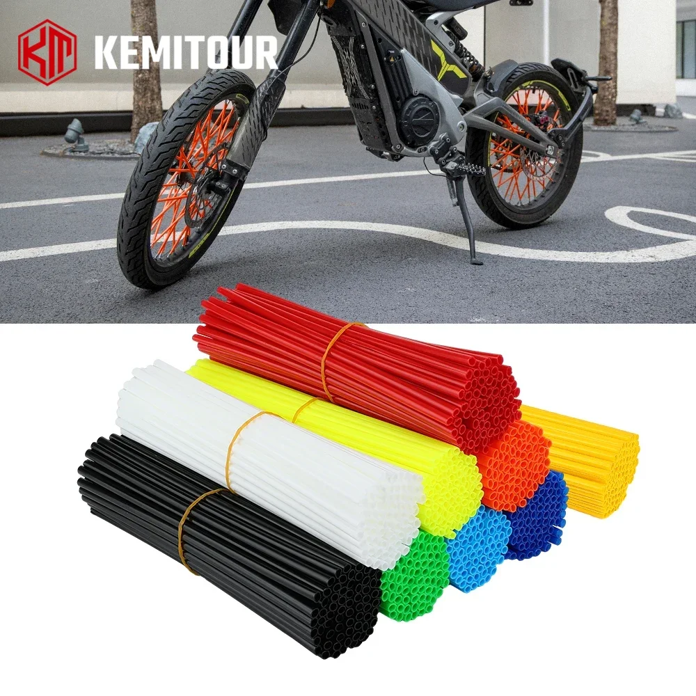 

72pcs Universal Motorcycle Wheel Rim Spoke Wrap Cover 24CM Motorcycle Spoke Covers for Motorbike Motocross Dirt Bikes Bicycles