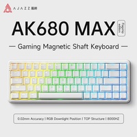 Ajazz Ak680 Max Gaming Office Keyboard Rapid Trigger Magnetic Switch Full-Key Swappable 8khz Rgb Hot Swappable Custom Gift