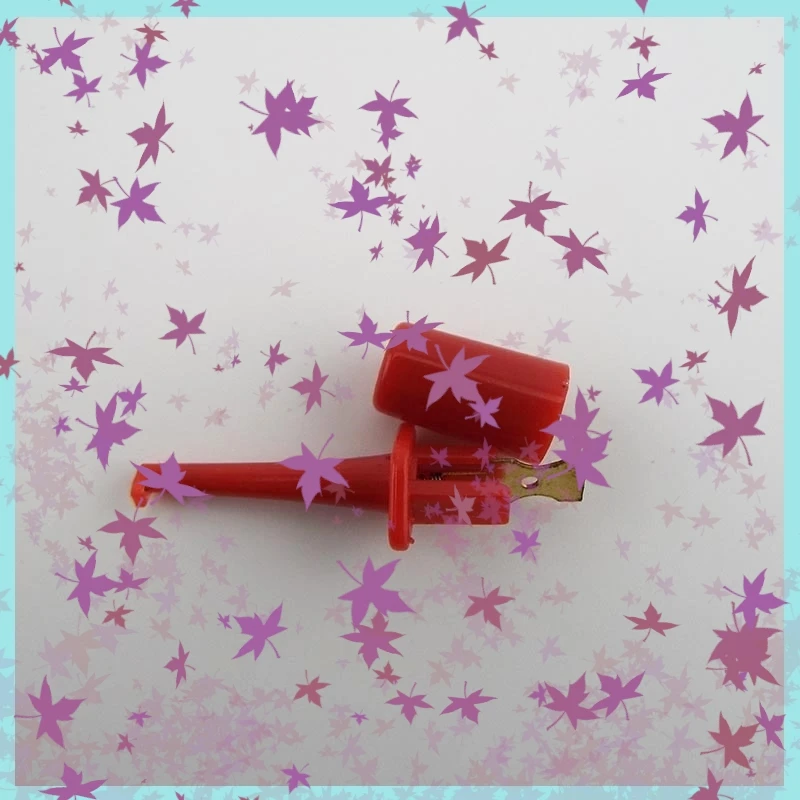 Mini Single Test Hook Clip Test Probe for Electronic Testing IC Grabber red black Round Crocodile electric Clip Hook Test B2