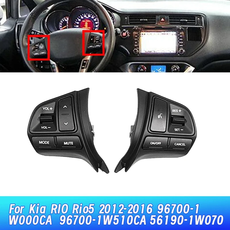 

1Pair Steering Wheel Auto Cruise Control Remote Switch With Harness For Kia RIO Rio5 2012-2016 96700-1W000CA 967001W001