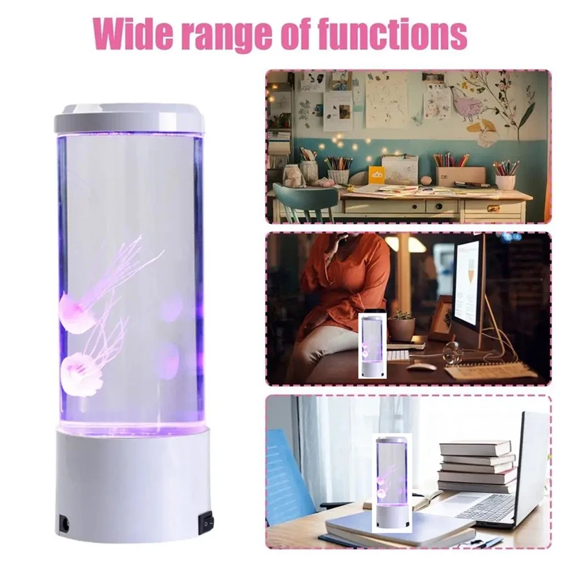 HOT! LED Jellyfish Night Light With Remote Control USB Powered Colorful Lighting Modes For Home Office Desktop Decorative