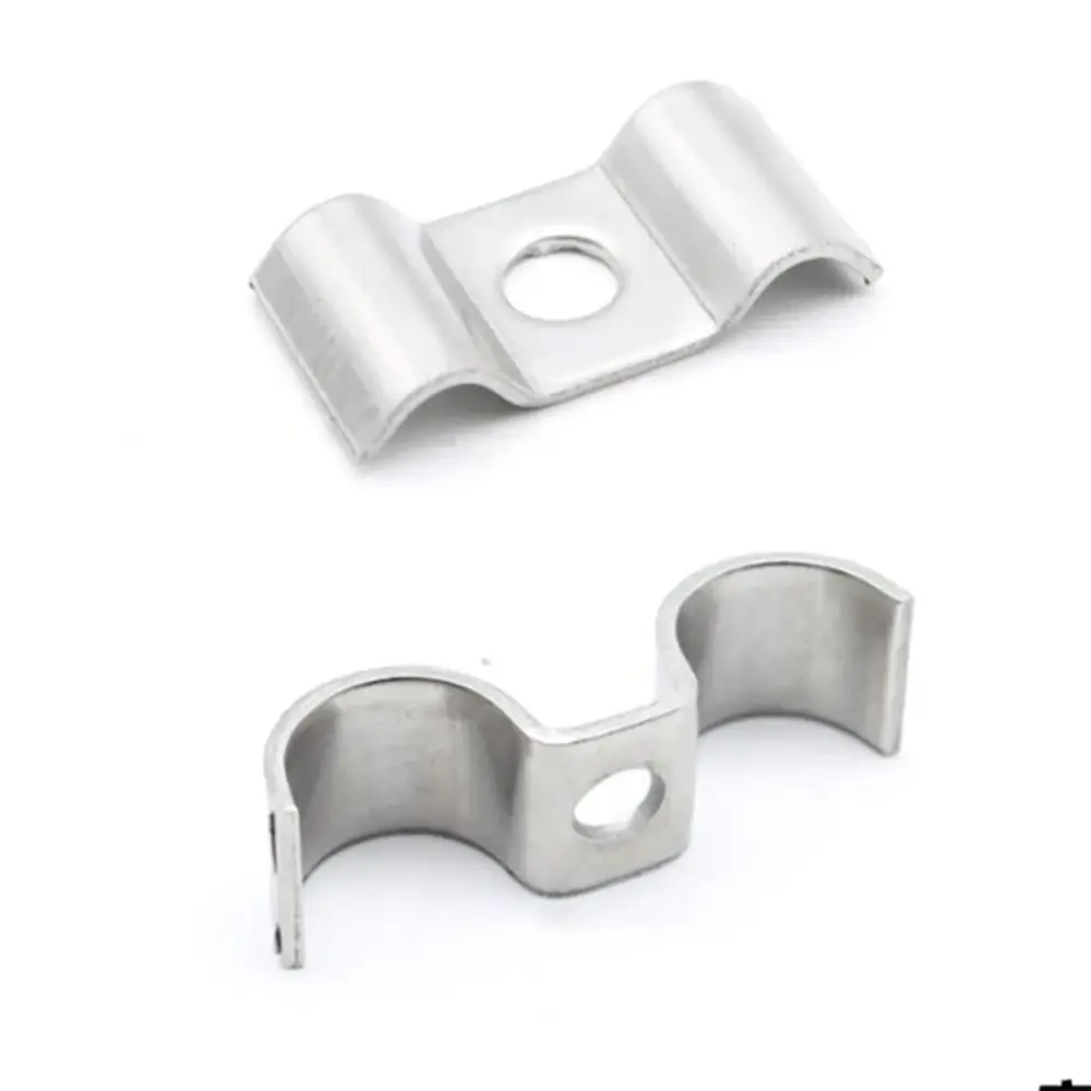 1Pc M6-M32 M-Type Double Side Pipe Clamp 304 Stainless Steel Thickened Saddle Buckle for Line/Wire/Tubing/Gas Hose Pipe Fastener