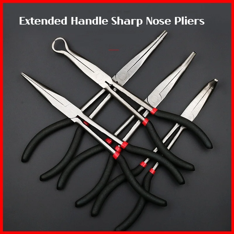 

11 Extra-Long Needle-Nose Pliers Set - Insulated Wire Cutter & Stripper for Electrical Work