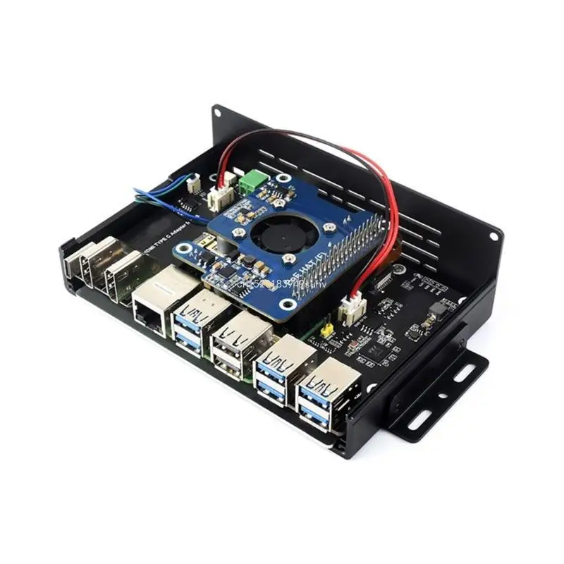 Caja aluminio para cubierta placa RPi 5 con placa expansión PCIE opcional