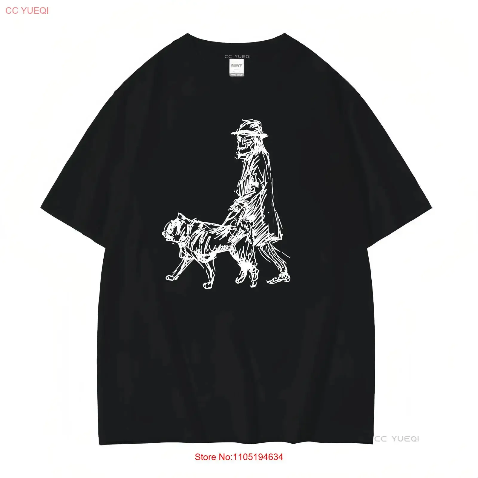 يوجي ياماموتو تي شيرت أساكورا يوكا أسود مقاس 4L جديد مع علامات عتيقة مغسولة كاجوال متعددة الاستخدامات جرافيك ممتد أنيق