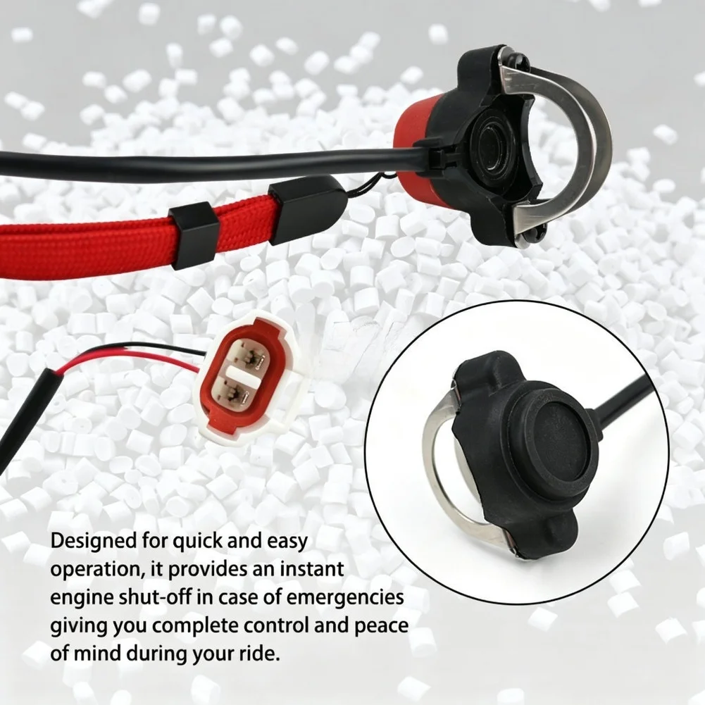 Waterproof Engine Stop Switch With Wrist Strap For Mini Off-Road Motorcycle And For ATV Safety Kill Button Accessories Red Black view 4
