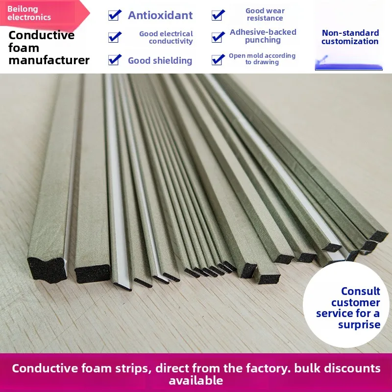 

Conductive Foam Strip | 2/3mm Width, 1 - 5mm Thickness, EMI Shielding, Compression - Filling & Vibration - Damping