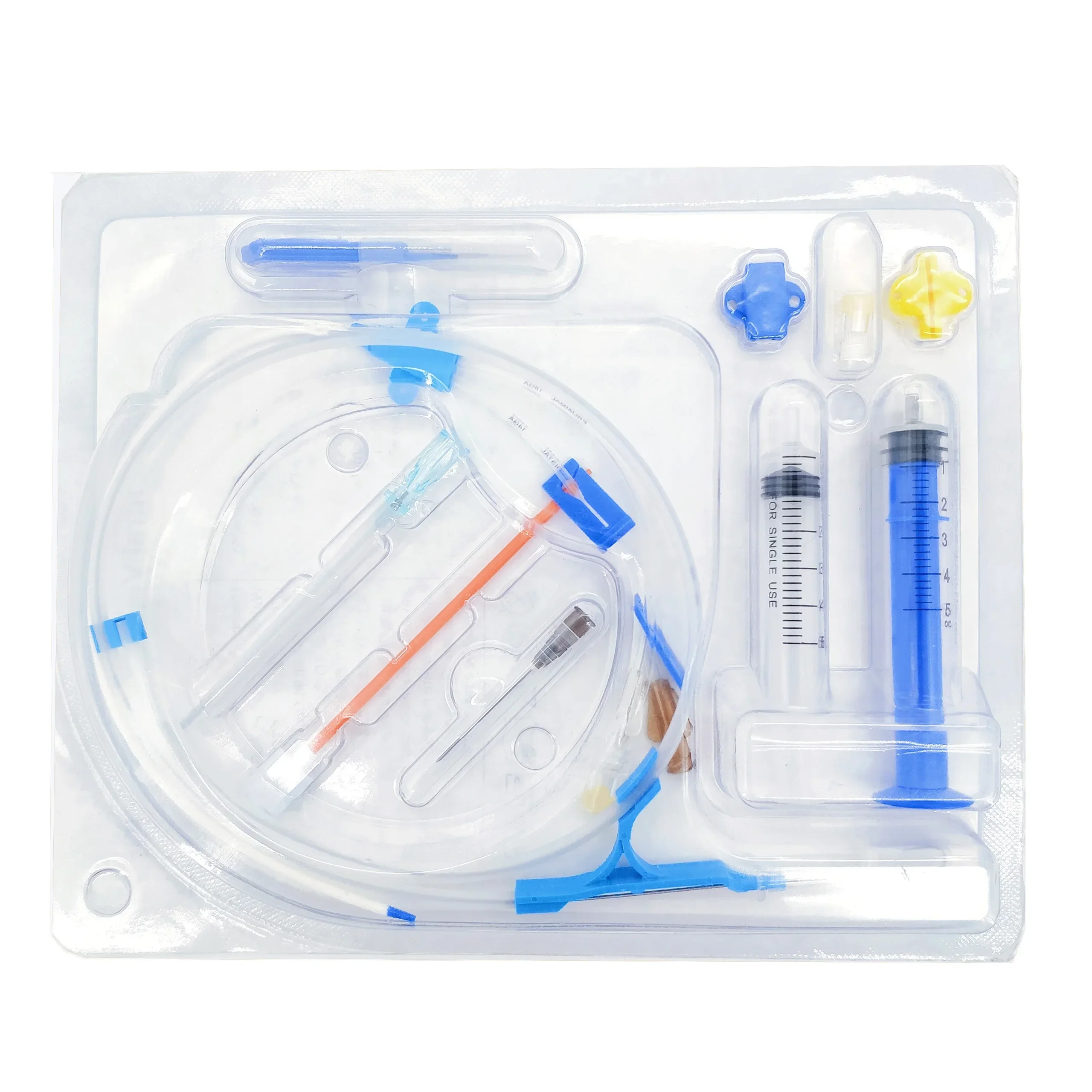 Disposable consumables double lumen CVC kit central venous catheter set