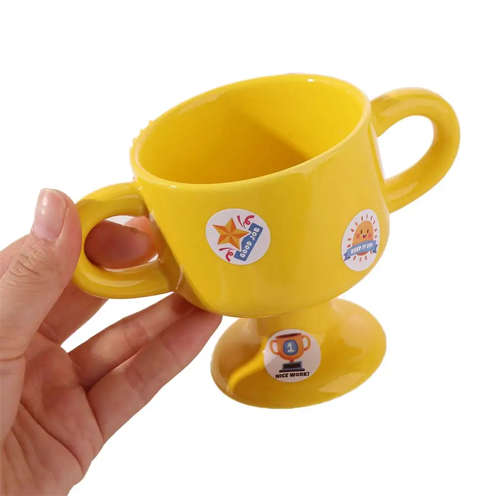 Creative Champion Theme Trophy Ice Cream Cup Fun Cartoon Double Handle Cup Cute DIY Dessert Cup Children's Party