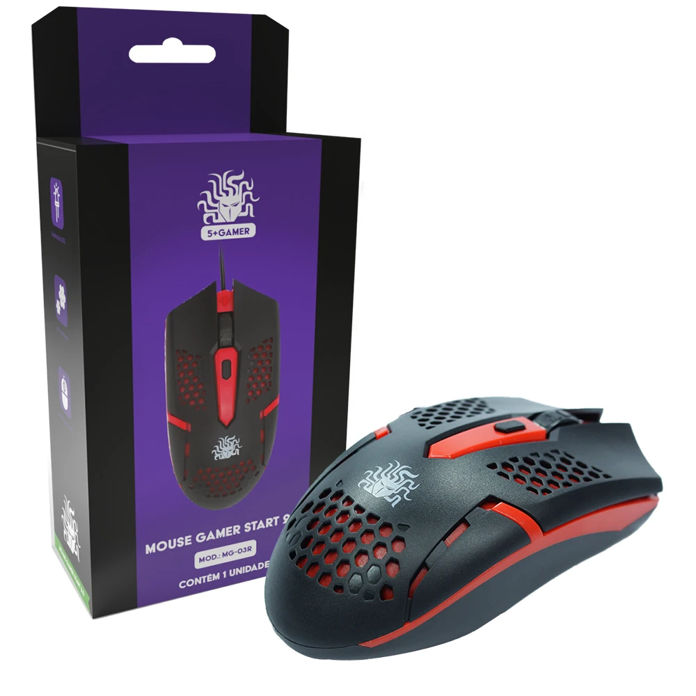 Mouse Gamer Ergonomic Start 2.0 Design Ambiestro 5 + Gamer