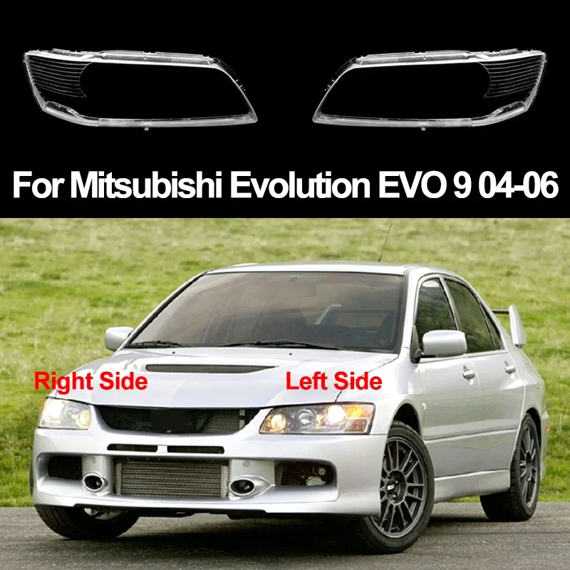 For Mitsubishi Evolution EVO 9 Generations IX CT9A 2004 2005 2006 Front Headlight Lens Covers Headlamp Shell Clear Lampshade