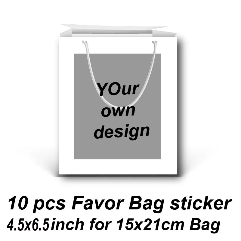 Custom Design Your Own Image Juice Pouch Labels Waterproof Favor Tag Water Bottle Candy Wrapper Treat Box Sticker Birthday Decor